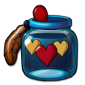 Cartoon Heart In A Jar PNG 83
