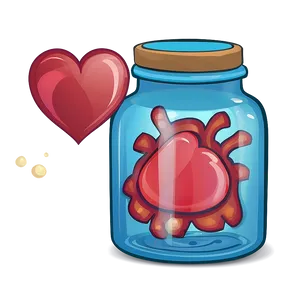 Cartoon Heart In A Jar PNG 93
