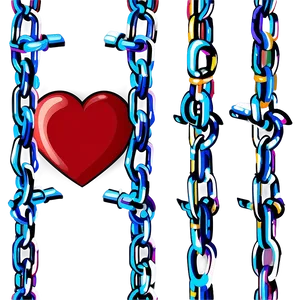 Cartoon Heart In Chains PNG Cru