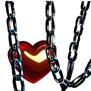Cartoon Heart In Chains PNG Twx