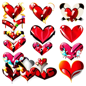 Cartoon Heart Pattern PNG Eae PNG