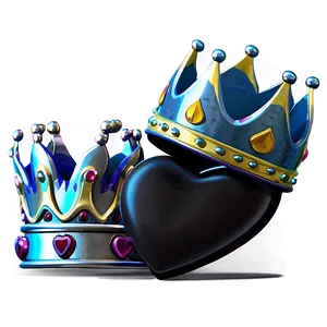 Cartoon Heart With Crown PNG 06132024