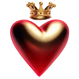 Cartoon Heart With Crown PNG Mef