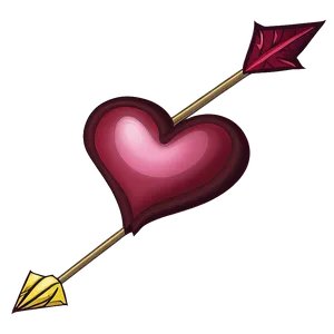 Cartoon Heart With Cupid Arrow PNG 76 PNG