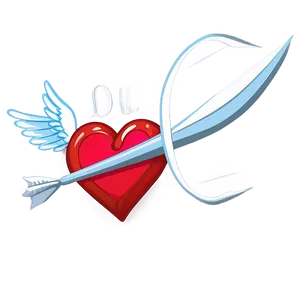 Cartoon Heart With Cupid Arrow PNG Mak31 PNG