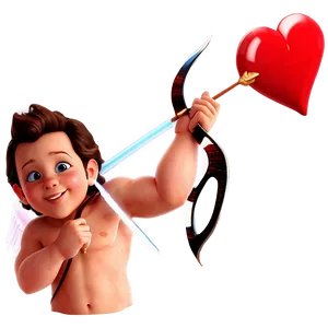 Cartoon Heart With Cupid Arrow PNG Qpc PNG