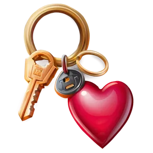 Cartoon Heart With Key PNG Ifc29 PNG