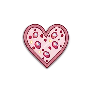 Cartoon Heart With Patches PNG 26