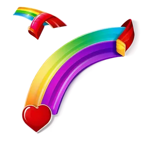 Cartoon Heart With Rainbows PNG Fyq2 PNG