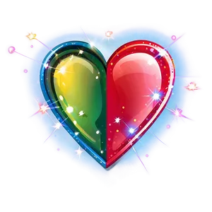 Cartoon Heart With Sparkles PNG 58