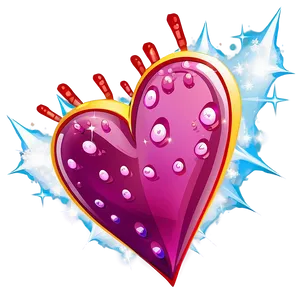 Cartoon Heart With Sparkles PNG Ktj