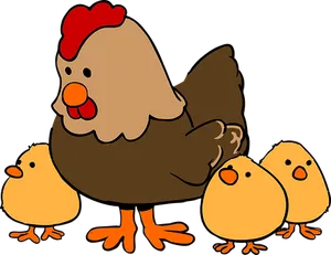 Cartoon Henand Chicks