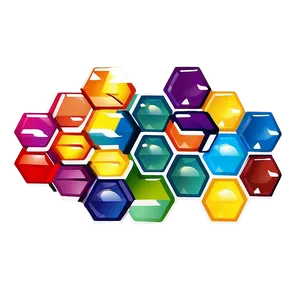 Cartoon Hexagon Pattern PNG Djn