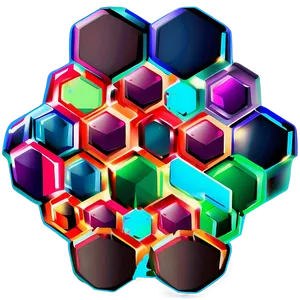 Cartoon Hexagon Pattern PNG Oxn