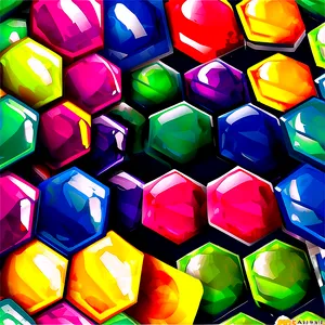 Cartoon Hexagon Pattern PNG Pwd29 PNG