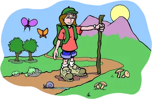 Cartoon Hiker Adventure Outdoors.png PNG image