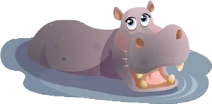 Cartoon Hippo In Water.png