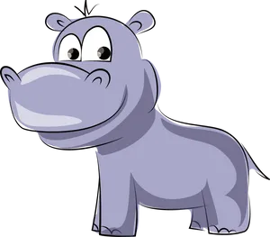 Cartoon Hippo Standing PNG image