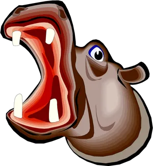 Cartoon Hippo Yawning