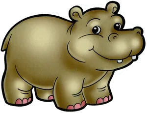 Cartoon_ Hippopotamus_ Smiling.png PNG image