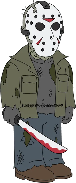 Cartoon Horror Character Jason Voorhees PNG image