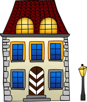 Cartoon Houseat Night