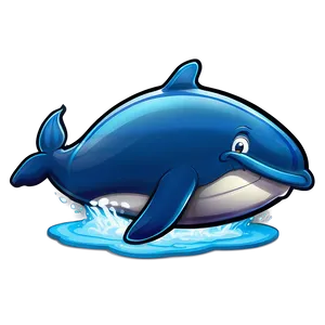 Cartoon Humpback Whale Character Png 06212024 PNG image