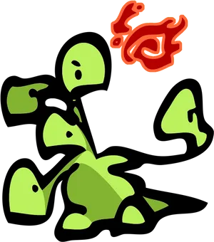 Cartoon Hydra Breathing Fire.png PNG image