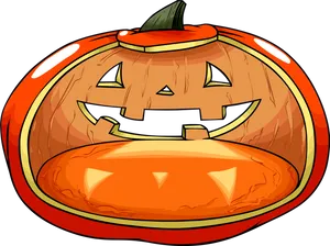 Cartoon Jack O Lantern Button PNG image