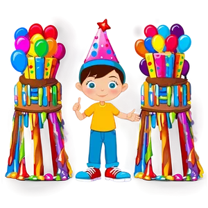 Cartoon Kid Celebrating Birthday Png Hlt93 PNG image