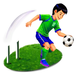 Cartoon Kid Playing Soccer Png 06132024 PNG image