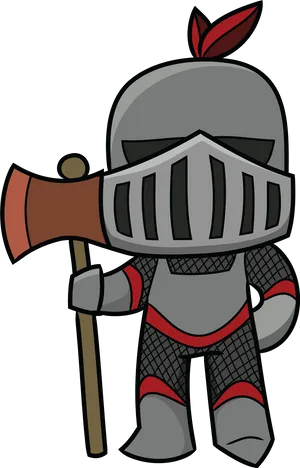 Cartoon Knight With Axe PNG image