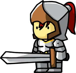 Cartoon Knight With Sword PNG image