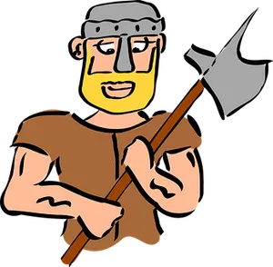 Cartoon Knightwith Axe PNG image