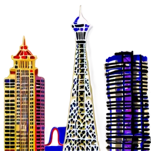 Cartoon Las Vegas Skyline PNG 06252024 PNG