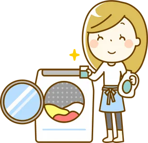 Cartoon Laundry Day PNG