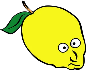 Cartoon Lemon With Face PNG image