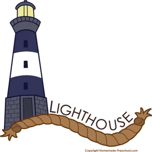 Cartoon Lighthouse Illustration PNG image