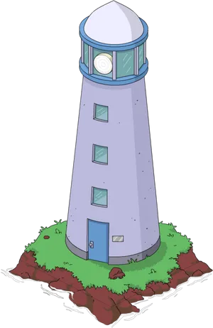 Cartoon Lighthouse Illustration PNG image