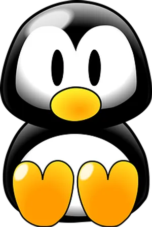 Cartoon Linux Penguin Graphic