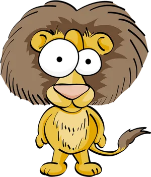 Cartoon Lion With Big Eyes PNG image