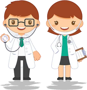 Cartoon Maleand Female Doctors Clipart PNG image