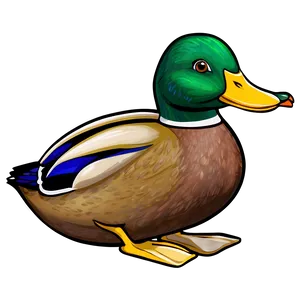 Cartoon Mallard Duck PNG 06262024