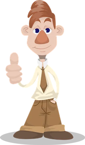 Cartoon Man Giving Thumbs Up