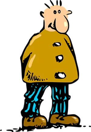 Cartoon Man Shivering Cold PNG image