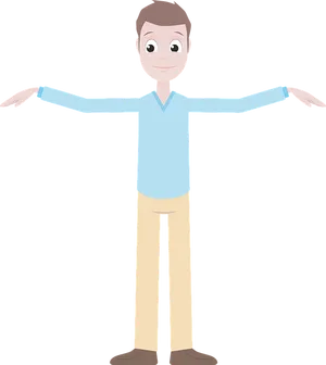Cartoon Man Spreading Arms PNG