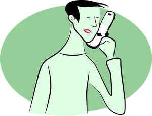 Cartoon Man Talkingon Phone