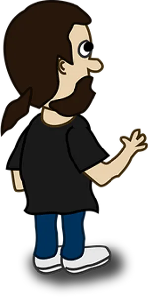 Cartoon Man Waving Vector