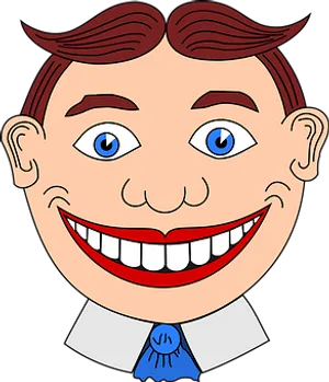 Cartoon Man With Big Smile PNG image