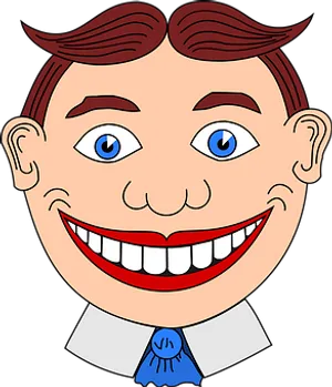 Cartoon Man With Big Smile
